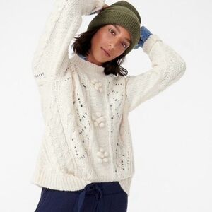 J. Crew Ivory Cable Knit Sweater
